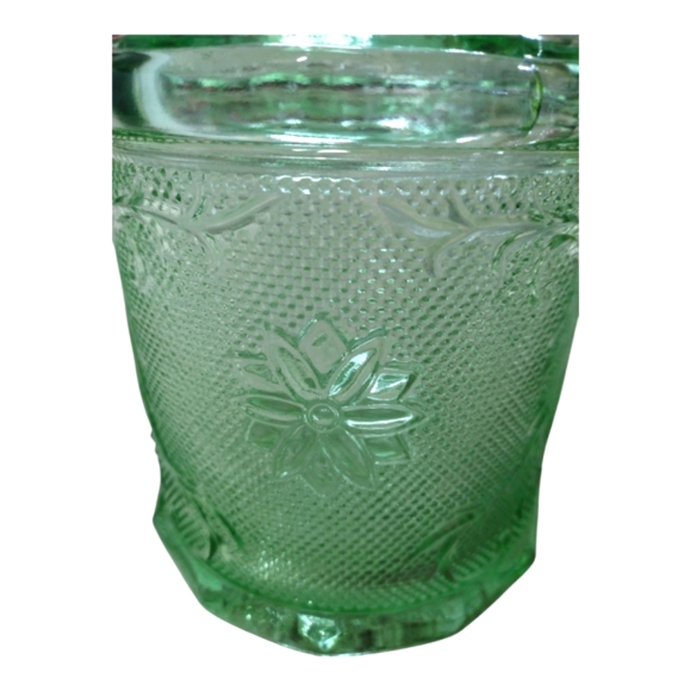 Vintage Tiara Sandwich Chantilly Green Canister By Indiana Glass - Picture 4 of 12